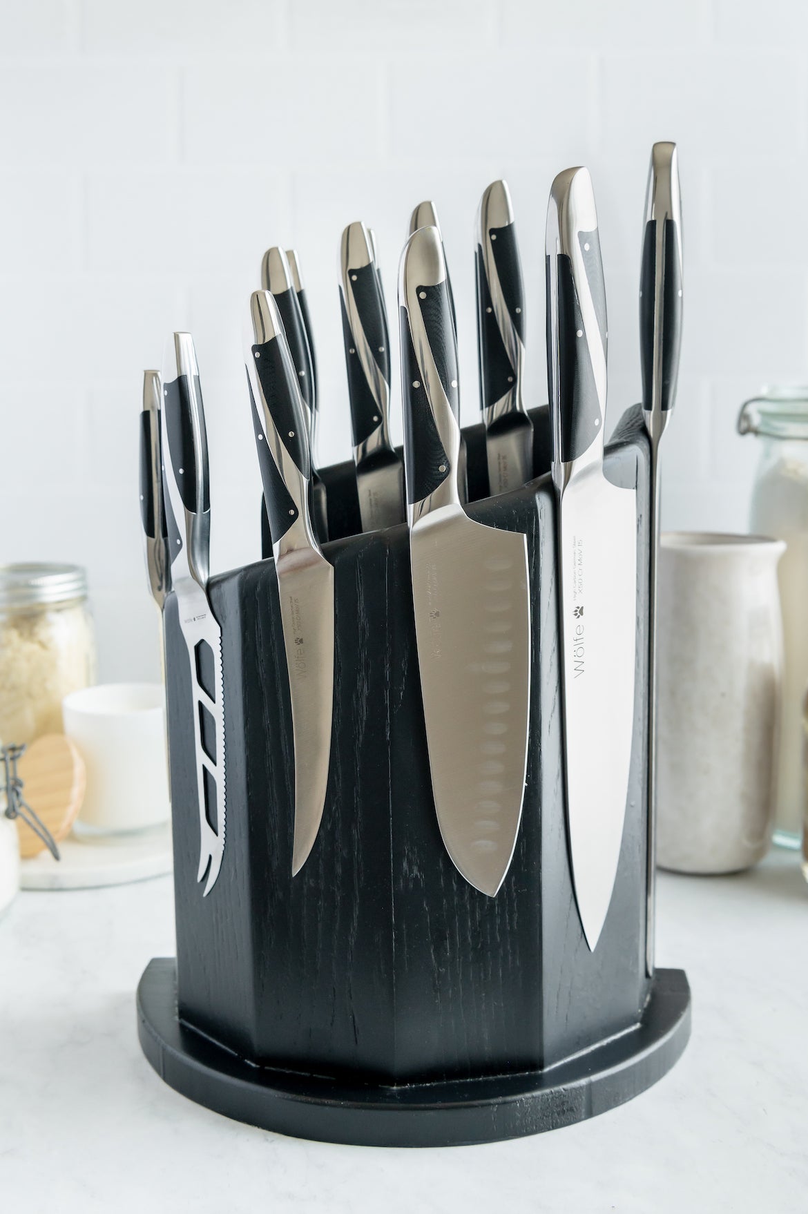 Wölfe - 7 PC Cutlery Set with Custom Block and Sharpener